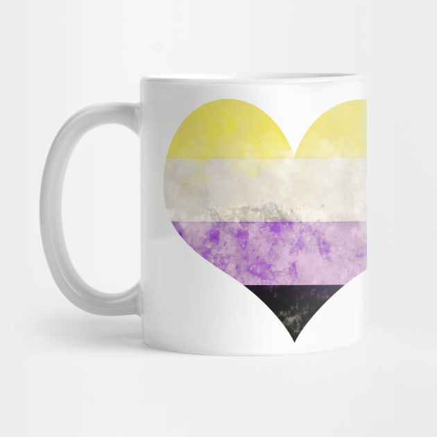 Nonbinary Pride Heart - Watercolor by MeowOrNever